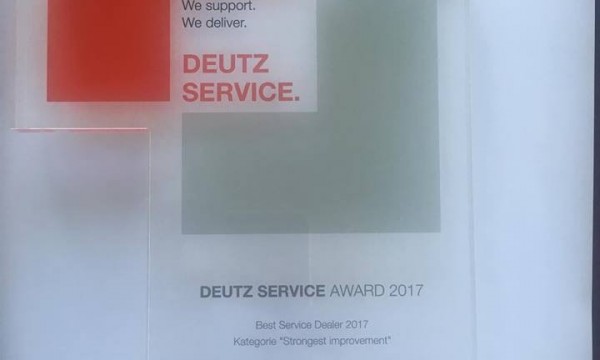 Награда от DEUTZ за Константин и синове ООД